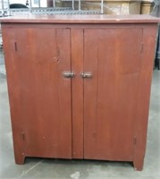 Antique 3 Shelf Wood Storage Cabinet with 2 Doors