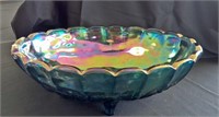 Large Carnival Glass Bowl - Blue