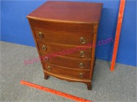 old mahogany bowfront sewing cabinet (27in tall)