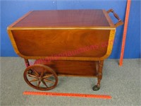 vintage mahogany drop leaf tea cart