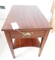 Cherry single drawer open face end table