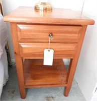 Pair of Pine two drawer open face end tables