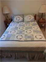 Maple Queen size bed with mattress and boxspring