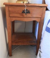 Mahogany single drawer lamp table (27” x 16”)