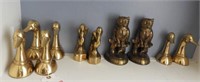 (5) Pairs of brass candlesticks: Ducks, Owls,