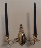 Brass two arm candle sconces