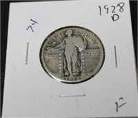 1928 D STANDING QUARTER