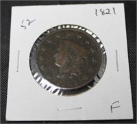 1821 LARGE CENT F