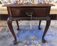 Cherry single drawer Queen Anne style end table