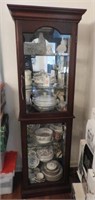 Beautiful Cherry finish two door lighted curio