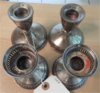 (2) Pairs of sterling weighted candlesticks