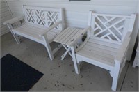 2pc Aluminum powder coated patio furniture lot