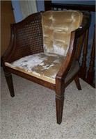 Woven side occasional chair, upholstery rough,