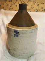 Crock jug with Cobalt bee sting, 3 gallon 14" tall