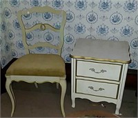 French Provincial chair and nightstand
