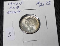 1942 MERCURY DIME  GEM