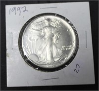 1992 SILVER EAGLE  GEM