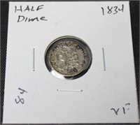 1834 CAPPED BUST HALF DIME  VF