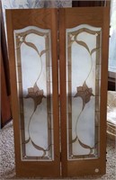 Hinged shutter panel with lead glass look design