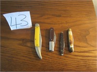 4 Vintage Pocket Knives - Barlow, Schrade