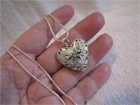 925 Ornate Heart Locket Necklace