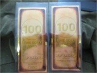 (2) 100mg Gold Sheets D'ORO