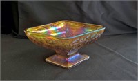 Small Carnival Glass Candy Dish - Amber