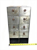 Small metal cabinet.