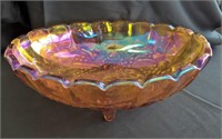 Large Carnival Glass Bowl - Amber