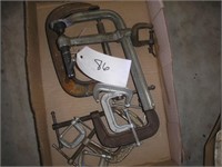 BOX OF ASSORTED C-CLAMPS