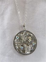 STERLING SILVER NECKLACE WITH MOTHER OF PEARL AND