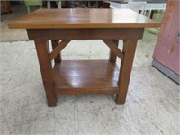 ANTIQUE MISSION STYLE LIBRARY TABLE 31"T X 37"W X