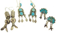 3 Pair Navajo/Zuni Earrings