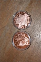 Lot of 2-1 oz Copper Coins
