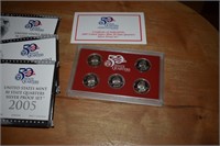 Lot of 3 2005 US State Quarter Silver Proof Sets