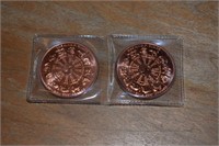 Lot of 2- 1 oz Copper Coins