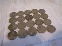 20 Vintage Nickels (dates 1939 - 1959)