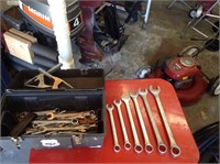 Tool box with wrenchs, includes Proto set