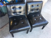 PAIR SIMULATED LEATHER CHAIRS