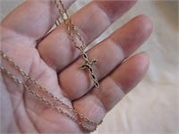 Vintage Ornate Cross Necklace 14KGF