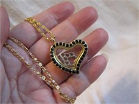Cute Heart Memory Locket Necklace with Pawprint