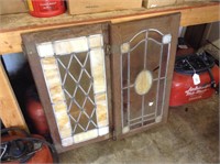 Pair of stained glass cupboard doors
