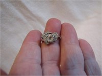 Vintage 10K-P Rhinestone Ring Size 8&1/2