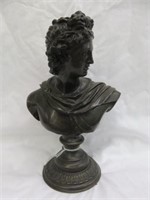 MAITLAND SMITH BRONZE "PATINA ROMAN" BUST 12.5"T