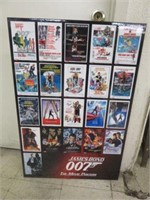 JAMES BOND MOVIE POSTER GROUPING 36"T X 24"W