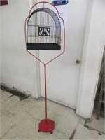 VINTAGE BIRD CAGE AND STAND 64"T