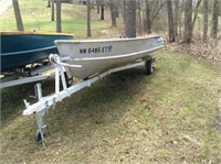 14 foot alumacraft boat and trailer