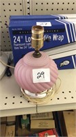 Pink globe swirl lamp