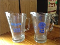 Olympia and Pabst beer pitchers