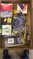 Box lot of car parts and spark plugs